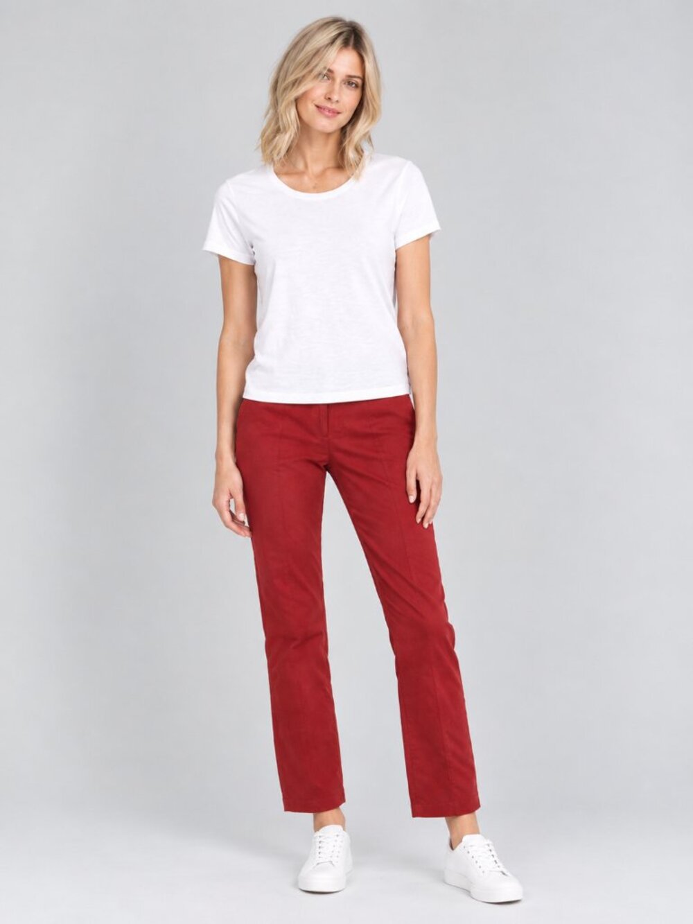 J. Jill Petite Bi-Stretch Seamed Cropped Dress Pant Burgundy 0 #A4609